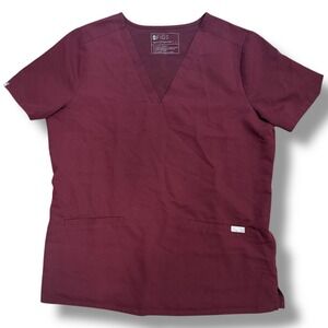 FIGS Catarina Scrub Top Womens Large Red Three Pocket Medical Uniform
